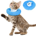 Cat Cone Collar Soft, Adjustable & Lightweight Kitten Elizabethan e Collar to Stop Licking After Surgery, Ideal for Wound Recovery, Durable & Machine Washable, Blue Small