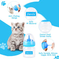 Jiaxix Pet Bottle Feeding Kit, Puppy & Kitten Nursing Supplies, Blue, 60ml Bottle with Anti-Choking Silicone Nipples & Syringes, Newborn Flow, Dishwasher Safe