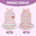 Jmkcoz Cute Striped Dog T Shirts Cherry Puppy Dress Soft Cotton Pet Sleeveless Vest Clothes Spring Summer Pet Outfits for Small Dogs Cats Girl (Pink, Small)