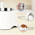 Petvillage Dog Bowls,Cone Friendly Non Slip Single Dog Bowl with Stainless Steel Inner, Raised Bowls for Small Dogs Spaniel Dogs Long Ear, High Capacity, M/2 Cup White