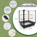 17.5inch Small Travel Bird Cage with Horizontal Wire for Parakeets