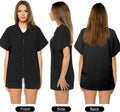 MCEAST 2 Pack Black Pet Groomer Uniforms with Full Zipper Water Resistant and Anti-Static Pet Smock Clothes for Women Me
