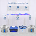 Veken Replacement Pump for 50oz, 95oz and 108oz Pet Fountain Cat Water Fountain Dog Water Dispenser Ultra Quiet Long Lifespan Water Pump, USB Cable, LED Lights