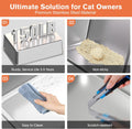XXL Stainless Steel Litter Box with Lid, 28" Lx20 W Extra Large Cat Litter Boxes for Big Cats, Jumbo Metal Litter Box wi