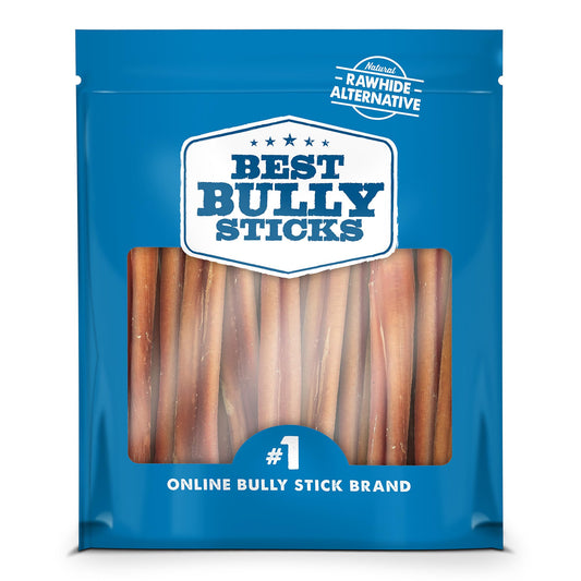 Best Bully Sticks 6 Inch Odor-Free Bully Sticks - 20 Count (Pack of 1) - Bulk Bag, Odorless Natural Grass-Fed Beef, Easily Digestible, No Grain or Rawhide, Ideal for Big Breeds