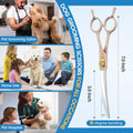 JASON Professional Dog Grooming Scissors - 7 Inch Curved Shear Japanese 440C Stainless Steel Dog Scissors with Diamond Screw, Rosegold, Sharp
