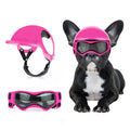 BillionChains Dog Helmet with Dog Goggles for Small Dogs - Pet Motorcycle Helmet Hat with Ear Holes Adjustable Straps Safety Helmet for Puppy Riding - Pink