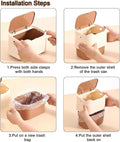 Cat Litter Trash Can Mini Countertop Trash with Press Type Lid Cat Poop Trash Can Includes 60 Refill Bags