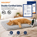 GOLOPET Cat Heating Pad with Normally Open Function,Heated Cat Bed