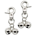 KITTAIL Bells for Dog Collars - 2 Pack Stainless Steel Bell Necklace for Dogs & Cat - Pet Pendant Accessories Training Collar Charm with Heavy Duty Snap Clips, Silver Christmas Gift