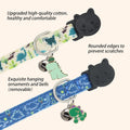 Cat Collar Breakaway, 2 Pack Cotton Kitten Collars with Bells and Removable Charms, Cute Dinosaurs Shaped for Indoor Boy, Girl and Adult Cats