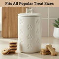 Dog Treat Container Airtight - 5 Inch Wide x 9 Inch Tall Ceramic Dog Treat Jar for Kitchen Counter with Airtight Lid - 7 Cup Capacity Pet Treat Container - Cute Doggie Cookie Jar - Big Treats Canister