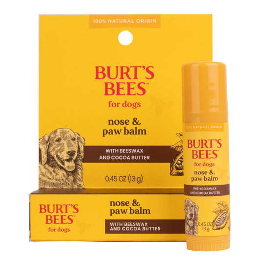 Burt's Bees for Pets Nose and Paw Balm with Beeswax & Cocoa Butter, 100% Natural Origin Dog Paw Pad Balm for Dry Cracked Paws & Noses, pH Balanced, Paraben & Sulfate Free, Made in the USA, 0.45 Oz