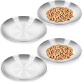 WROSWT 304 Stainless Steel Cat Bowls, 6.7 Inch Extra Wide Shallow Cat Plates for Whisker Fatigue Relief, Metal Kitten Fe