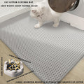 Cat Litter Mat, Double Layer Cat Litter Box Mat (24x18 Inch, Gray)