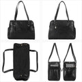 Lasaviin Dog Carrier Purse, Fashion Leather Pet Carrier with Pockets, Airline Approved Soft Sided Dog Carrying Bag for Puppy Cat Dog Black