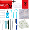 Auibor 54-in-1 Tick Removal Tool Kit for Dogs, Cats & Humans, Stainless Steel Tick Tweezers Hook Puller Set with Waterproof Case, Safe & Painless Tick Remover for Outdoor Hiking Camping