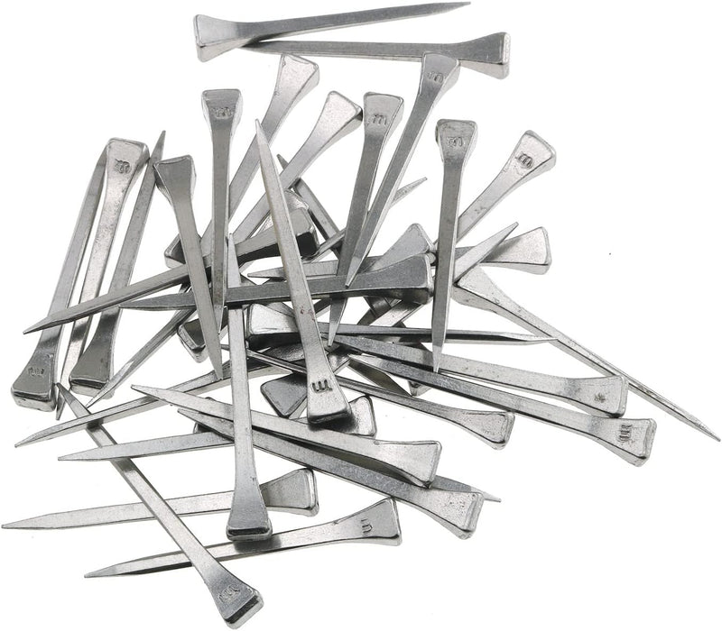 E-outstanding 50-Pack Low Carbon Steel 2.4 Inch E6 Horseshoe Nails, Polished and Galvanized