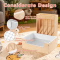Extra-Large 2-in-1 Rabbit Litter Box & Hay Feeder Set, Wood, Mess Proof, for Guinea Pigs, Chinchillas, Hamsters, and Rab