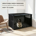 Dog Crate Cover Heavy Duty 600D Oxford Cloth - Fits 48 Inch Dog Crates, 2 Mesh Ventilation Windows, Waterproof Durable P