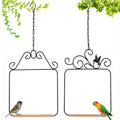 Two piece Metal Bird Swing with crossbars and Hanging Chains - Suitable for Outdoor Bird habitats in Gardens, terraces, lawns, and Tree Trunks - Load-Bearing, Easy to Hang, Black