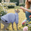 Sphynx Cat Clothes Hairless Cat Sweater Shirt Soft Warm Long Sleeves Pullover Pet Clothes Pajamas Dog Cloth for Small Dogs Kitten Clothes Pet Sweaters (Light Purple, S)