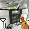 Dog Car Barrier, Dog Car Net Barrier, Heavy Duty Canvas Seat Divider with Belt Set, Double-Sided Organizer, Adjustable Pet Safety Kit, Precision Fit for SUV & Cars