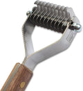 Mars Coat King Blunt Dematting Undercoat Grooming Rake Stripper Tool for Dogs and Cats, Stainless Steel with Wooden Handle, Made in Germany, 10-Blade