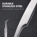 2 Pcs Stainless Steel Tick Tweezers Dual Tipped Tick Remover Tool First Aid Tweezers Tick Killer Tweezer for Human Dogs Cats Tick Remover Tools