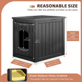Cat Litter Box Enclosure, Resin Hidden Litter Box Furniture Side Table with Openable Front Door, Weatherproof Indoor & O