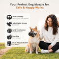 Hipypaw Dog Muzzle: Basket Silicone Dog Muzzles - Prevent Biting, Chewing and Scavenging - Allow Drinking - Adjustable Muzzles Medium Large Sized Dogs - Soft, Lightweight, Breathable (L, Black)