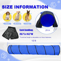 10Ft Dog Agility Tunnel w/ 24” Opening & Sandbags for Most Dogs