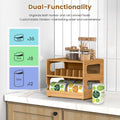 Teamkio Stackable Bamboo Cat Food Organizer, 2-Tier Adjustable FIFO Can Dispenser Space-Saving Storage, Holds Up to 36 Cans - Ideal for Pantry, Cabinet, Countertop