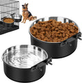 Crate Water Bowl No Spill, 2 Pack Dog Crate Bowls Hanging, Kennel Dog Water Food Bowls Mountable, Pet Cage Accessories F
