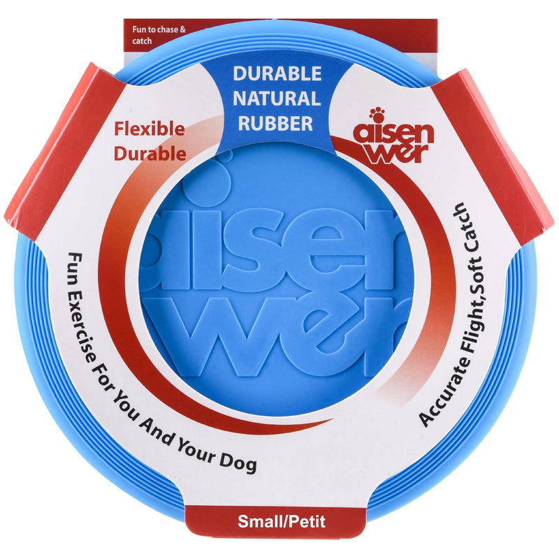 Kwispel Dog Flying Disc - Durable Rubber Dog Toy for Fetch - Interactive Lightweight Flyer Dog Toys for Outdoor Playtime - Safer Disc for Healthy Activity - for Small/Medium Dogs (Blue)