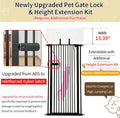 Lumizone Extra Tall Cat Gate 55.12" High Pressure Mounted 29.92"-34.24" Extra Wide 1.37" Gap No Drilling Auto-Close One-Handed Operation Tall Pet Gate for Dogs(Black, 55.12" H x 29.92"-34.24" W)
