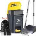 Outdoor Dog Poop Trash Can with Pooper Scooper & 60 Free Poop Bags -20 L/5.2 Gallon Dog Waste Trash Can Pet Waste Dispos