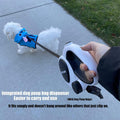 HCY&WLD 16 ft Retractable Dog Leash, Durable Heavy Duty Pet Walking Leash with LED Flashlight & Poop Bag Dispenser, Chew Proof Cable Included, 360° Tangle-Free, Anti-Slip Handle for Pets up to 110 lbs