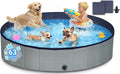 Dog Kiddie Pool for Small Medium Large Dogs, Multiple Pets, 63" Gray