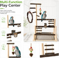 Bird Playground,Parrots Wooden Playstand with Removable Tray & Feeding Cups,Natural Wooden Parrot Stand Suitable for Sma