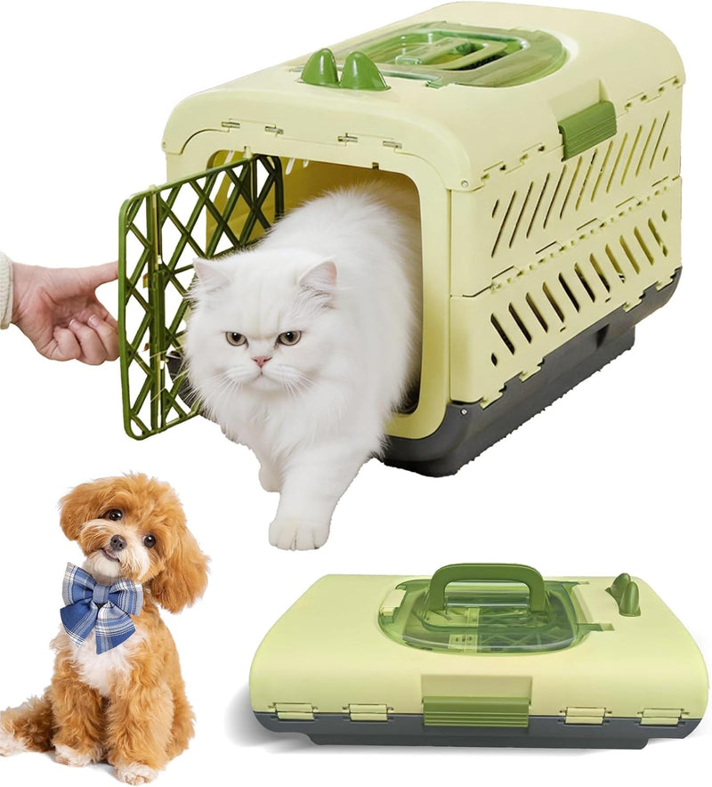Pet Crate for Cats & Small Dogs-19.88’’L No-Tool Assembly Foldable Cage for Puppies Cats Kittens Easy to Carry Washable 