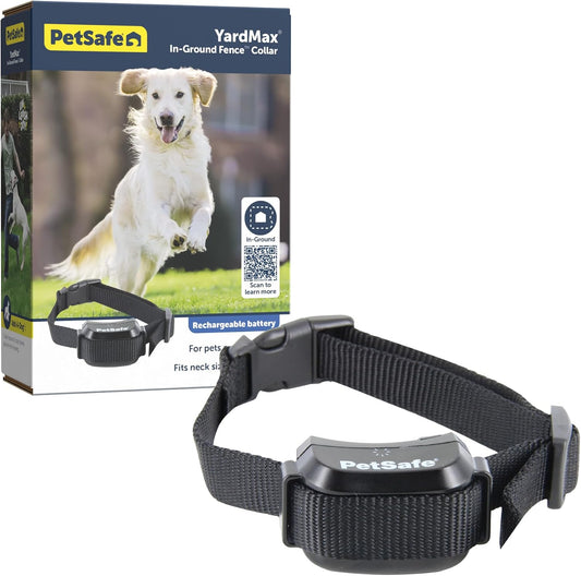 PetSafe YardMax Pet Fence Receiver Collar Only for Dogs and Cats Over 5 lb, Rechargeable, Waterproof, Tone and Static Correction - from The Parent Company of Invisible Fence Brand