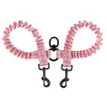 BAOBOTE Pet Double Dog Leash, Shock Absorbing Reflective Bungee Lead Walk 2 Dogs with Ease, 360° Swivel No Tangle Double Dog Walking & Training Leash, Dual Dog Leashs for 6-120lbs Dogs (Pink)