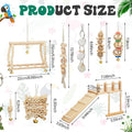 Sonwyoung 10 Pcs Parrot Swing Toys and Bird Perches Platform with Climbing Ladder Chewing Standing Hanging Parakeet Toys Bird Cage Accessories for Budgerigar Conure Cockatiel Finches Lovebirds