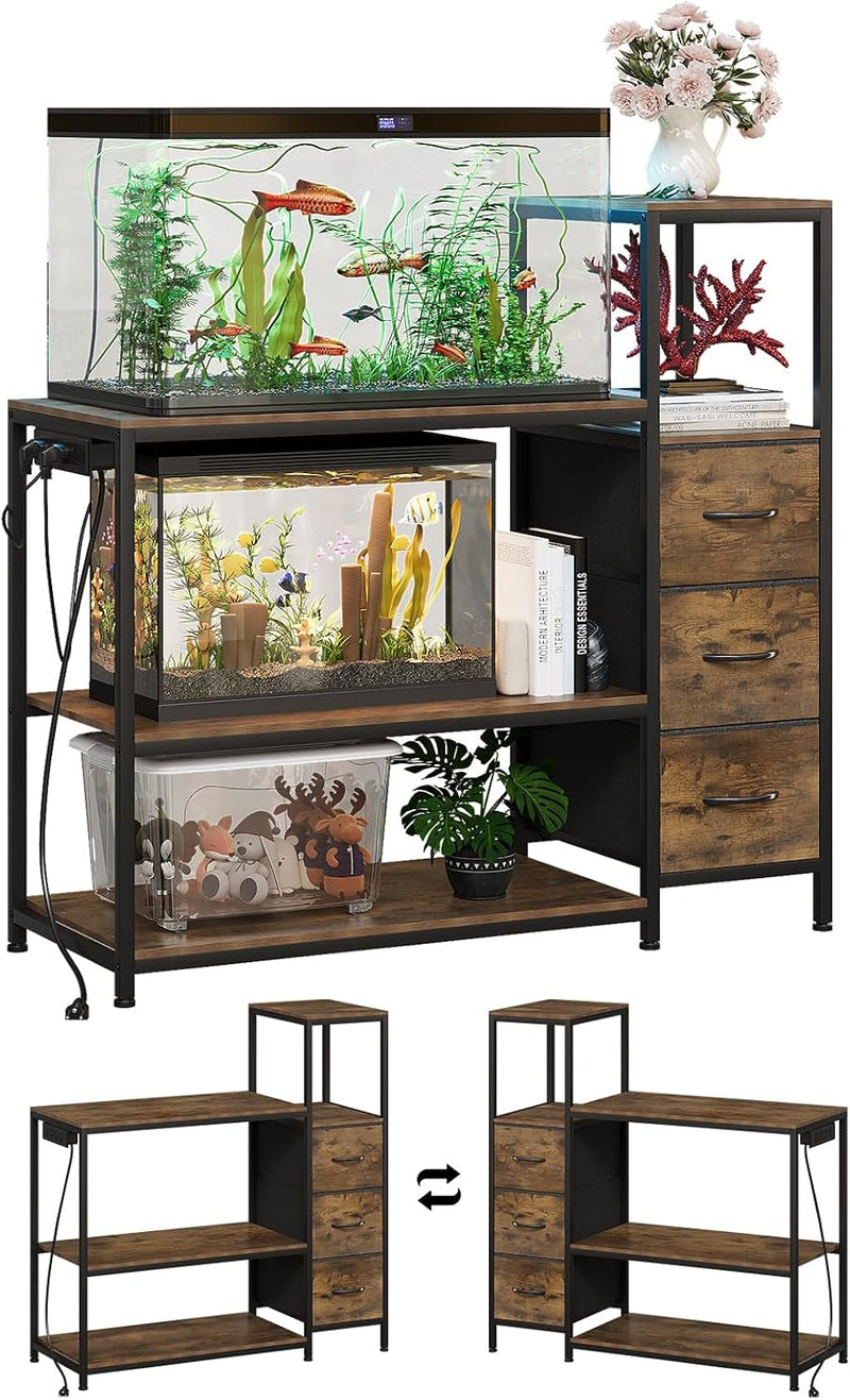 20-29 Gallon Aquarium Stand with Drawers & Power Outlet
