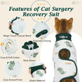 DENTRUN Cat Surgery Recovery Suit Female Male, Soft Cone Alternative Onesie