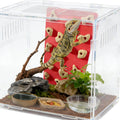 Mini Reptile Rock Climbing Wall, Terrarium Enclosure Enrichment & Habitat Décor for Bearded Dragons, Geckos, Lizards, Sn