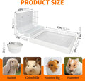 BESNEW 3 in 1 Guinea Pig Hay Feeder with Litter Box & Water Bowl,Training Potty Tray for Bunny & Piggy & Smaller Animals