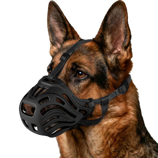 Dog Muzzle, Soft Breathable Dog Muzzles Suitable Dogs, Adjustable Basket Muzzles Prevents Chewing and Biting for Grooming Trimming Training