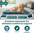 Furhaven Replacement Dog Bed Cover Water-Resistant Indoor/Outdoor Logo Print Oxford Polycanvas Mattress, Washable - Deep